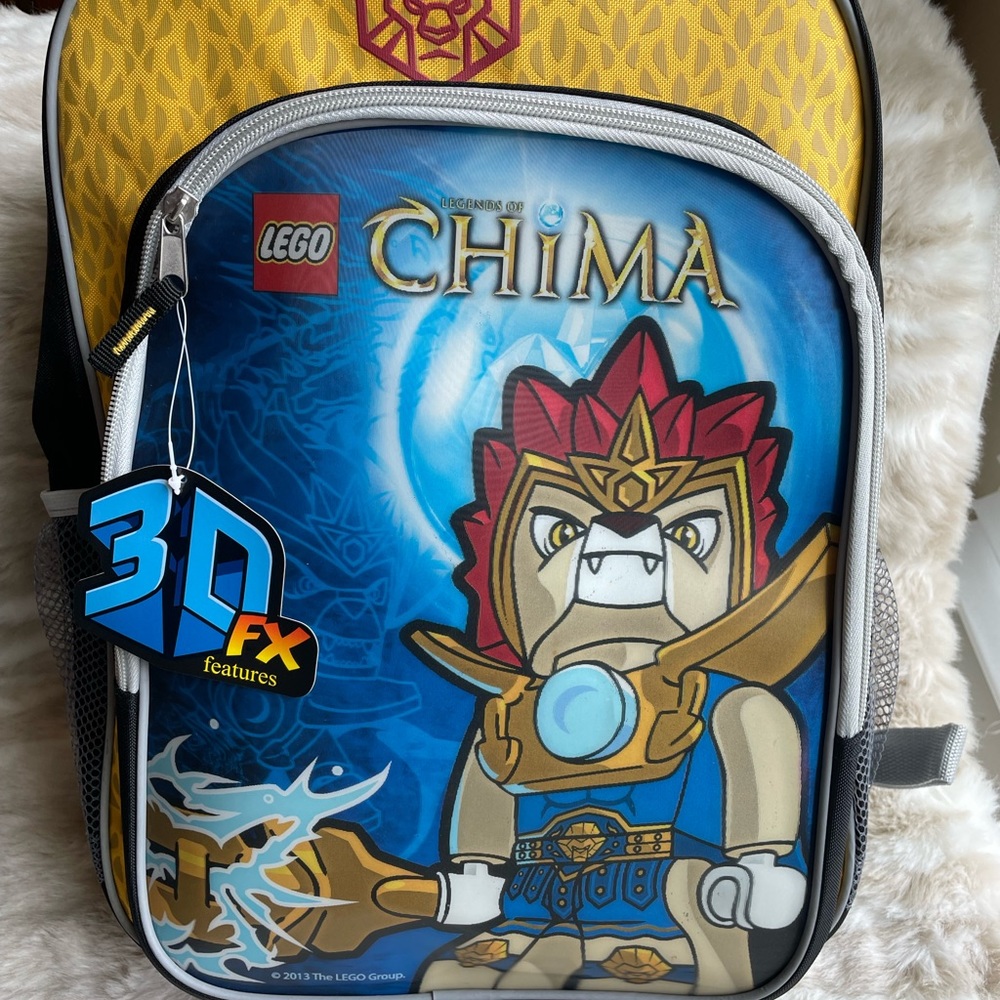 NWT LEGO 3D Backpack cushioned adjustable straps, outside zippered pocket,
